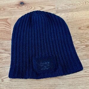 Love Your Melon Black Chenille Patch Beanie